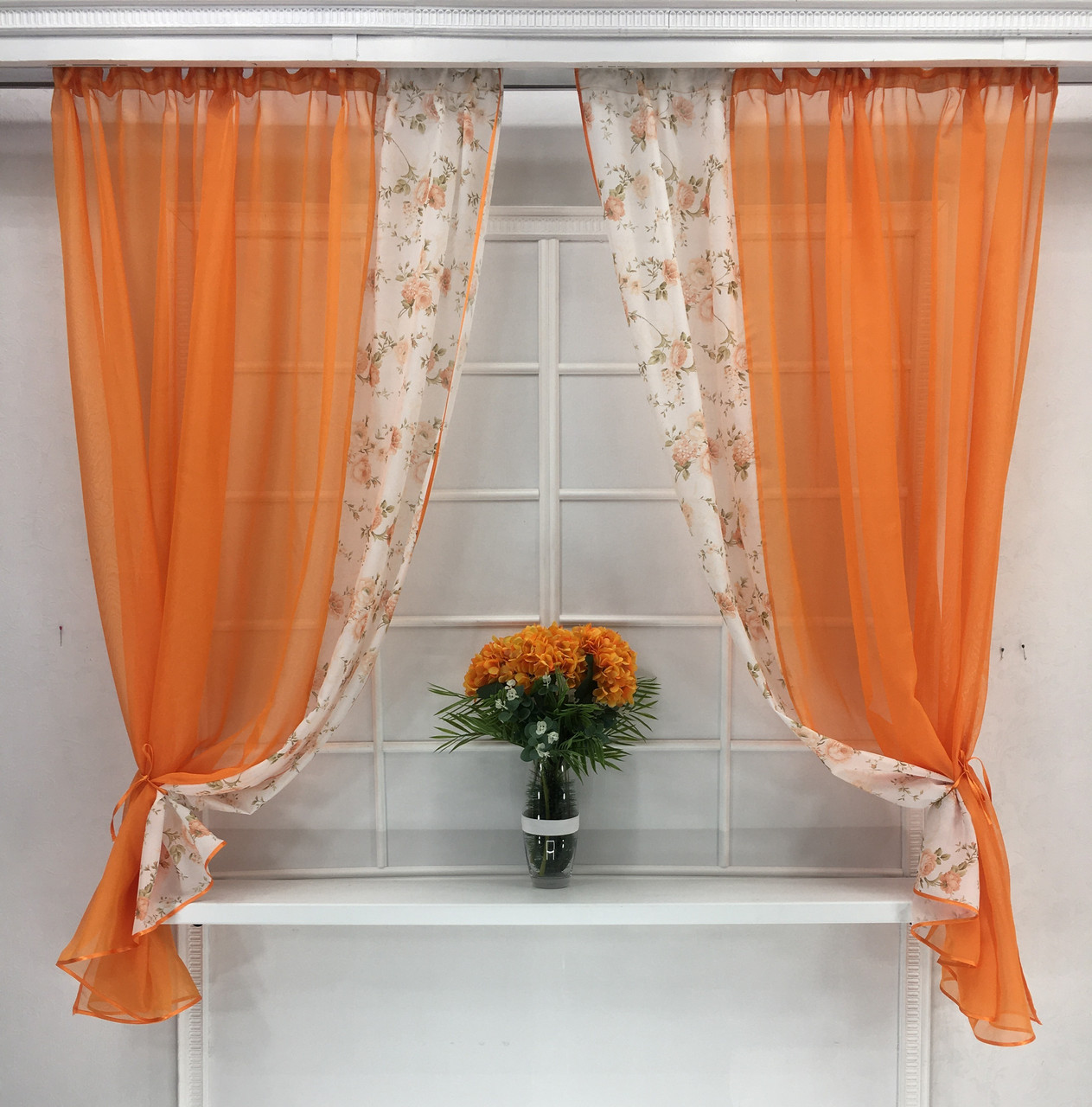 Комплект штор "Хейді" помаранчева, кухонні