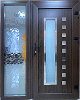 Вхідні металопластикові двері ламіновані з декоративними сендвіч-панелями товщиною 40 мм