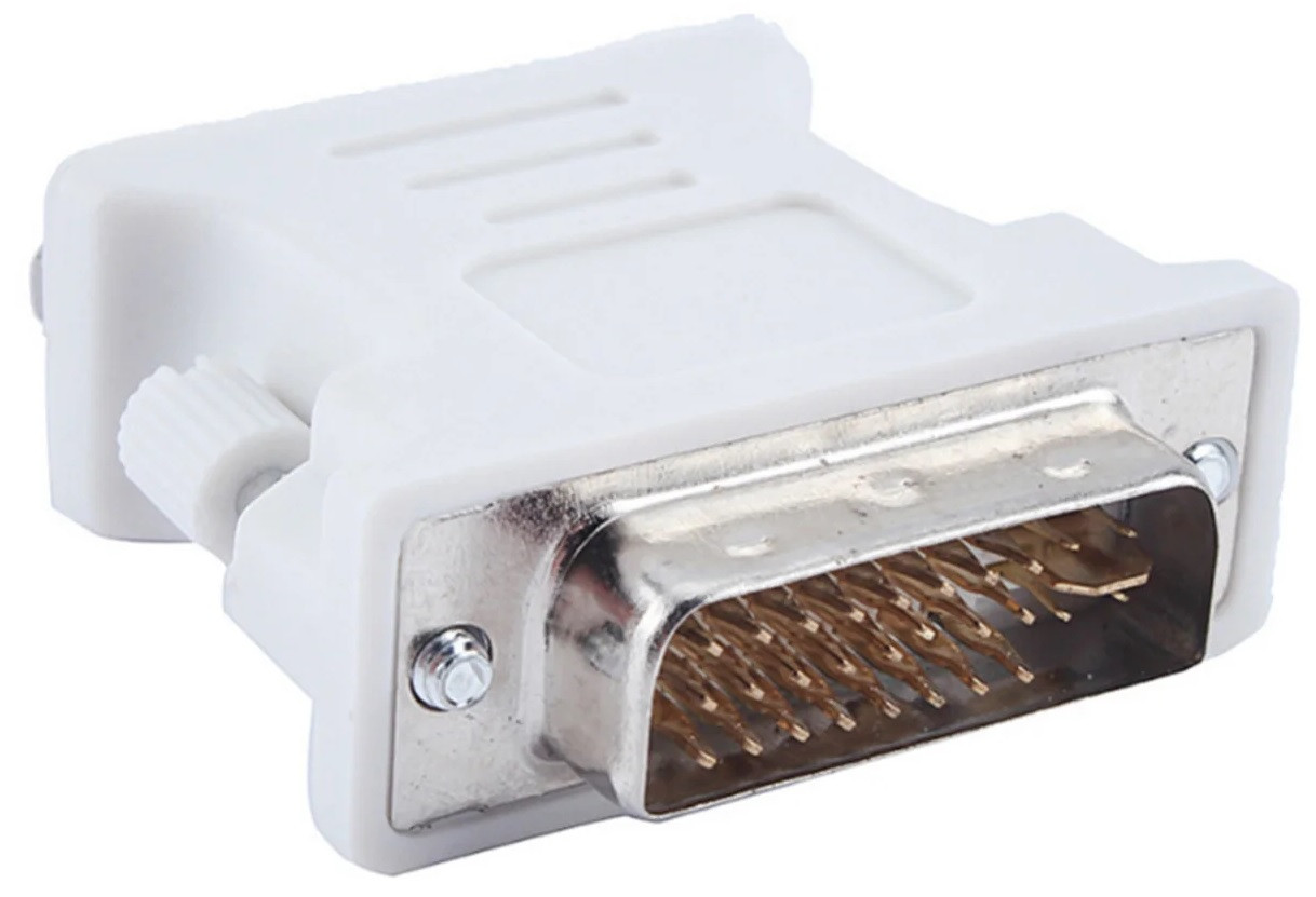 Перехідник DVI-I (dual link) Male to VGA Female White (39127)