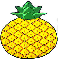 Килимок 3D круглий безворсовий з 3д принтом килимок для будинку 80см Ананас (3060)