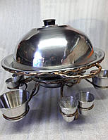 Кована підставка Садж (360 мм) з чарками і соусницами для подачі та підігріву страв, приготованих на мангалі