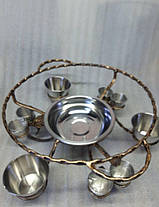 Кована підставка Садж (360 мм) з чарками і соусницами для подачі та підігріву страв, приготованих на мангалі, фото 2