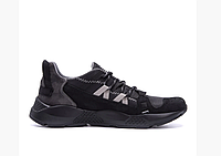 Мужские кожаные кроссовки New Balance black черные