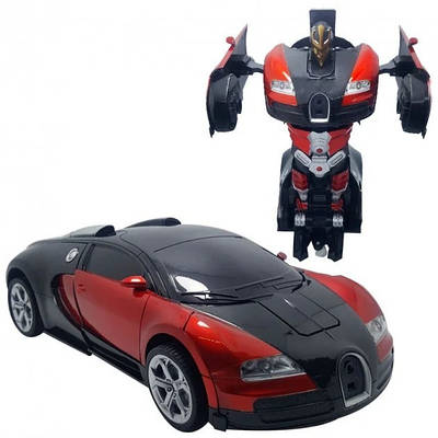 Машинка-трансформер із пультом Bugatti Robot Car Size 118 Червона 184745