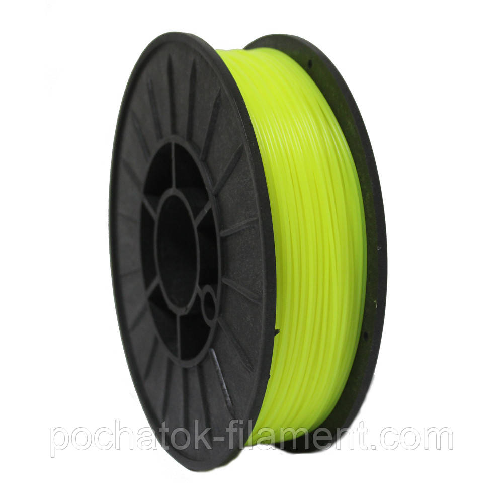 PLA філамент нитка пластик для ЗD друку Pochatok Filament 1,75 мм. Світло-жовтий Флуоресцентний, фото 1