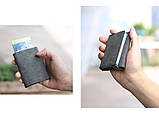 Багатофункціональний міні-гаманець MiniWallet з захистом від зчитування карт світло-коричневий Код-114, фото 6