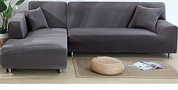 Чохол на диван універсальний для меблів колір сірий 230-300см Код 14-0608