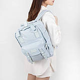 Жіночий рюкзак міський Doughnut Macaroon Pastel блакитний Код 11-1000, фото 7