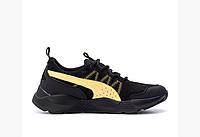 Мужские кожаные кроссовки Puma Runner black черные