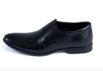 Чоловічі шкіряні туфлі AVA De Lux чорні без шнурків
