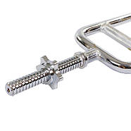 Гриф (l-0,86м, d-25 мм, вага 5 кг, замок гайковий) для штанги Класичний із паралельним хватом, фото 2