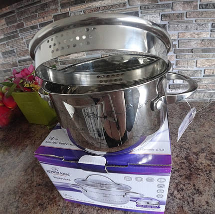 Кастрюля Bohmann 7,4л (крышка с решеткой для слива жидкости) в коробке BH 7010-26, фото 2
