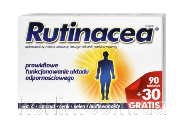 Rutinacea Complete Вітаміни для підтримки імунітету: рутозид, вітамін С, цинк і селен 120 таблеток