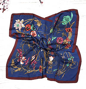 Хустка модна шовкова жіноча рафаїла синій