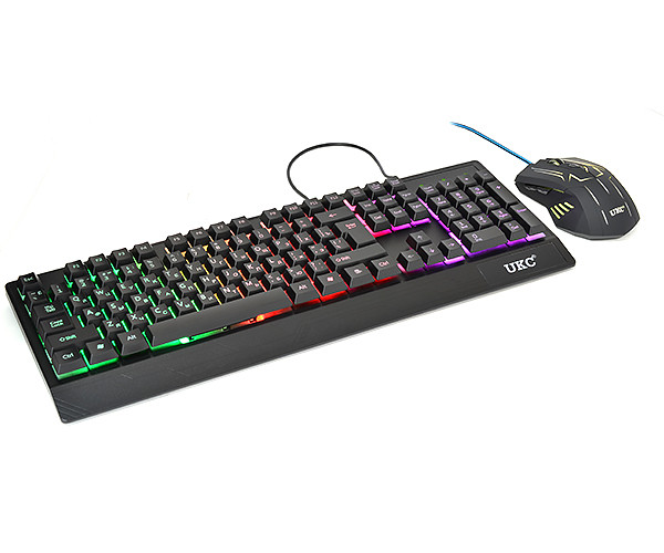 Ігрова клавіатура з динамічною RGB-підсвіткою і мишкою UKC 4958