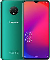 Doogee X95 Pro 4/32 Гб, Android 10, 4350 mAh, 4G, Helio A20, Тройная камера 13 Мп, Безрамочный дисплей 6.52" Зеленый