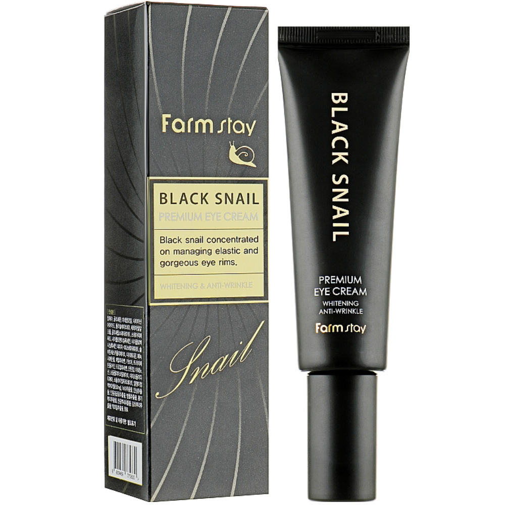 Крем для шкіри навколо очей з муцином чорного равлика Farmstay Black Snail Eye Cream 50 мл, фото 1