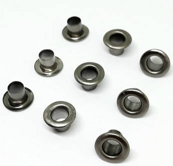 Люверс для одягу 3.5 мм. Люверси для шнурків. Темний нікель (5000 шт/уп)