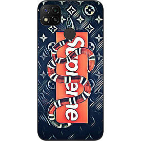 Бампер силіконовий для Xiaomi Redmi 9C з малюнком Змія Supreme