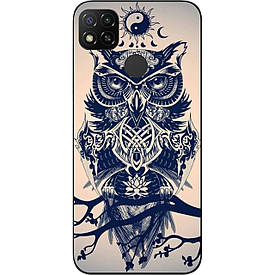 Бампер силіконовий для Xiaomi Redmi 9C з малюнком Пугач