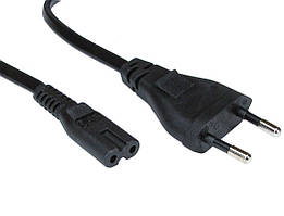 Кабель мережевий 220V DJI-608 2 pin Black (1262)