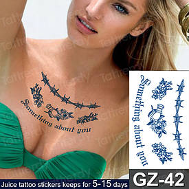 Juice (Пігментаційні). Флеш Тату. 18*11 См. Тимчасова, Перевідна, Написи, Мінімалізм, Встановлення, В'Язниця, Злочинний, Колючий