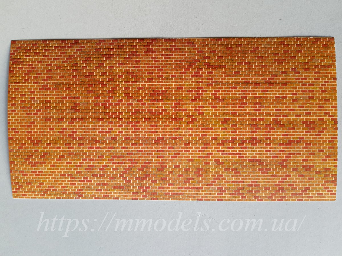 Декоративний картон для моделювання "червона цегла", розміром 25 x 12,5 см, масштабу H0, TT.Falller 170608, фото 1