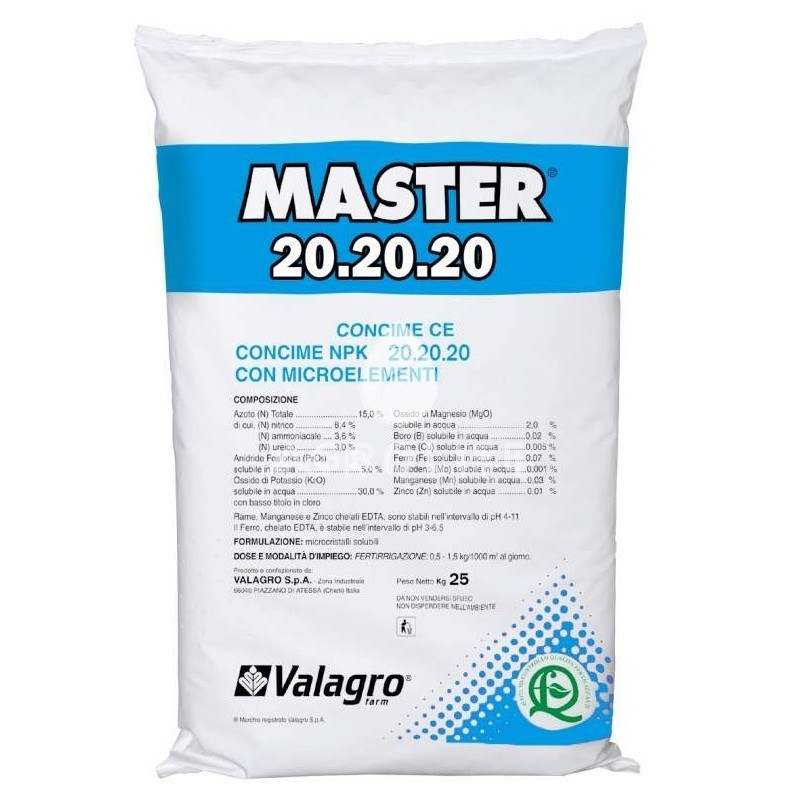Майстер удобрени NPK 20-20-20, 10 кг — комплексне водорозчинне добриво, Valagro