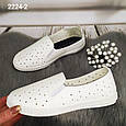 Жіночі білі мокасини, перфоровані, повітропроникні. Украина., фото 3
