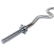 Гриф (l-1,2 м, d — 28 мм, вага 7 кг, замок гайковий) для штанги Класичний Z-подібний, фото 3