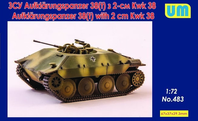 Пластикова модель 1/72 UM 483 Зенітна самохідна установка Aufklarungspanzer 38(t) з гарматою 2cm Kwk38