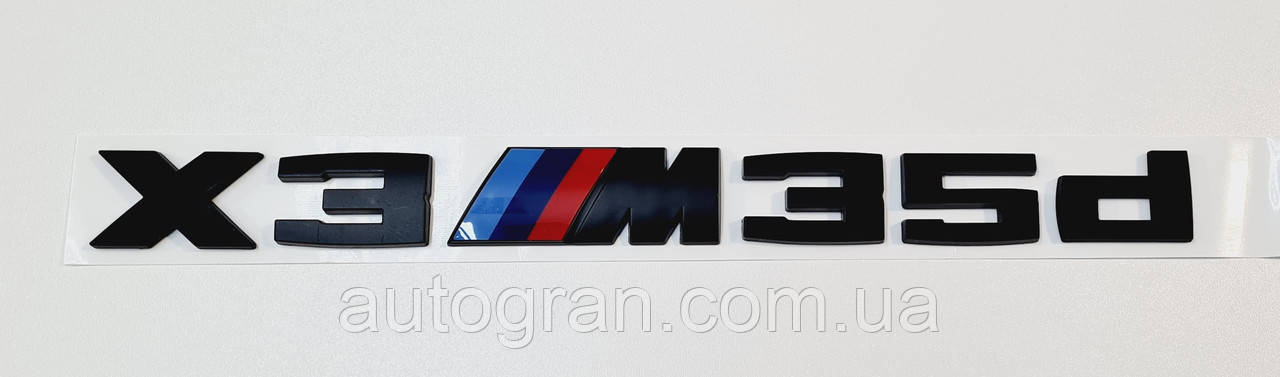 Емблема напис багажника BMW X3M35d чорна