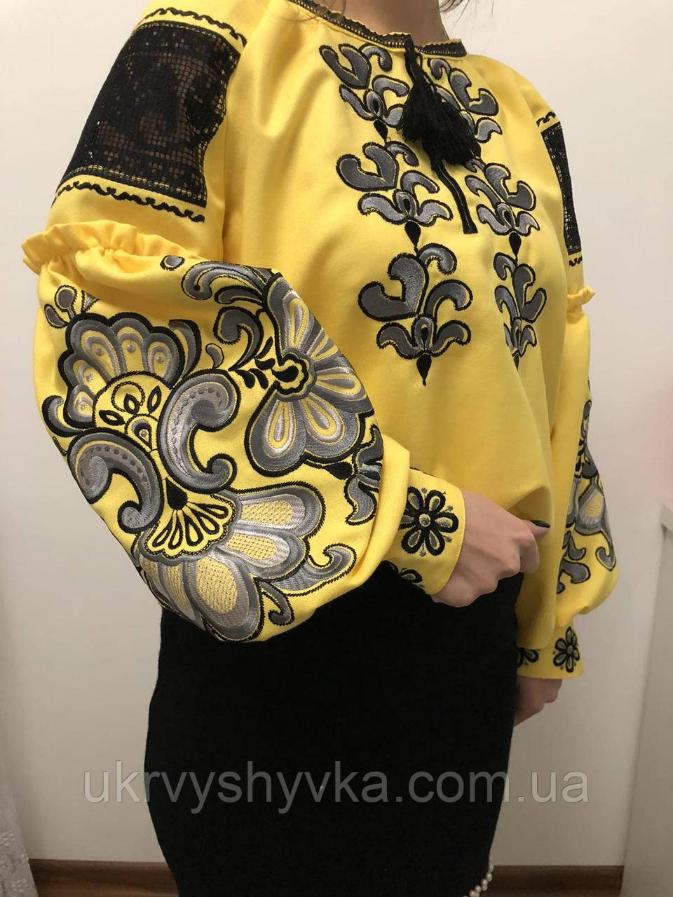 Вишита сорочка "Євгенія" жовта