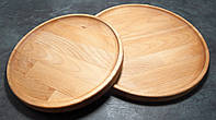 Тарелка деревянная для подачи блюд круглая 29 см*29 см+ 24 см*24 см ясень(2шт)
