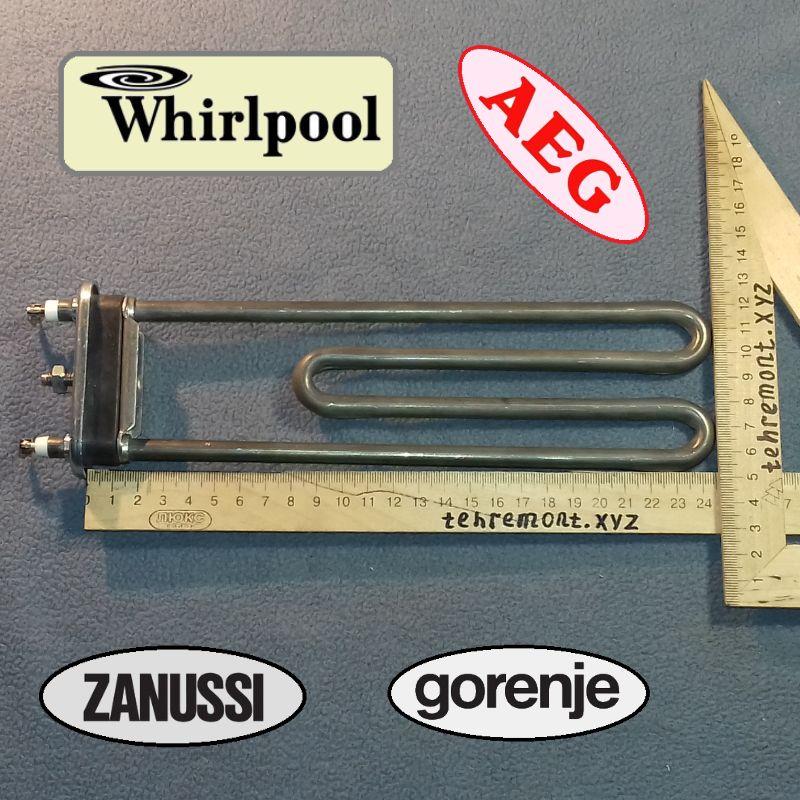ТЭН с отверстием под датчик. Мощность 2050 W / длина 245 мм для стиральной машины Whirlpool (Kawai) - фото 1 - id-p1355806766