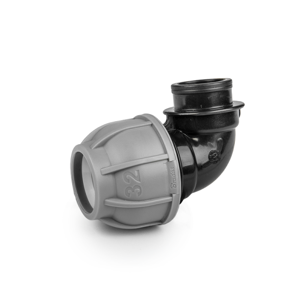 Коліно для труб PE 25 мм / РВ 1/2", PN10, DSRA10K25F12