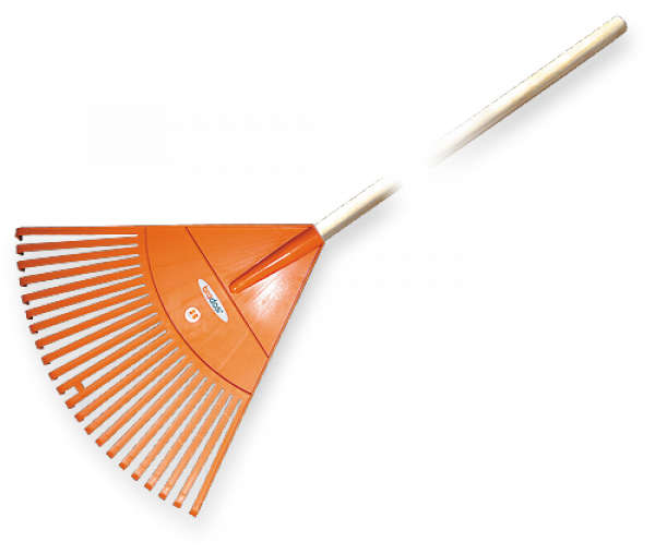 Граблі віялові 22 зубці з дерев'яним держаком, 
KT-CX22H