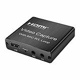 Зовнішня карта HDMI в USB 2.0 відеозахоплення з мікрофонним входом та виходом на навушники, пристрій відео оцифрування ( HDMI, фото 6