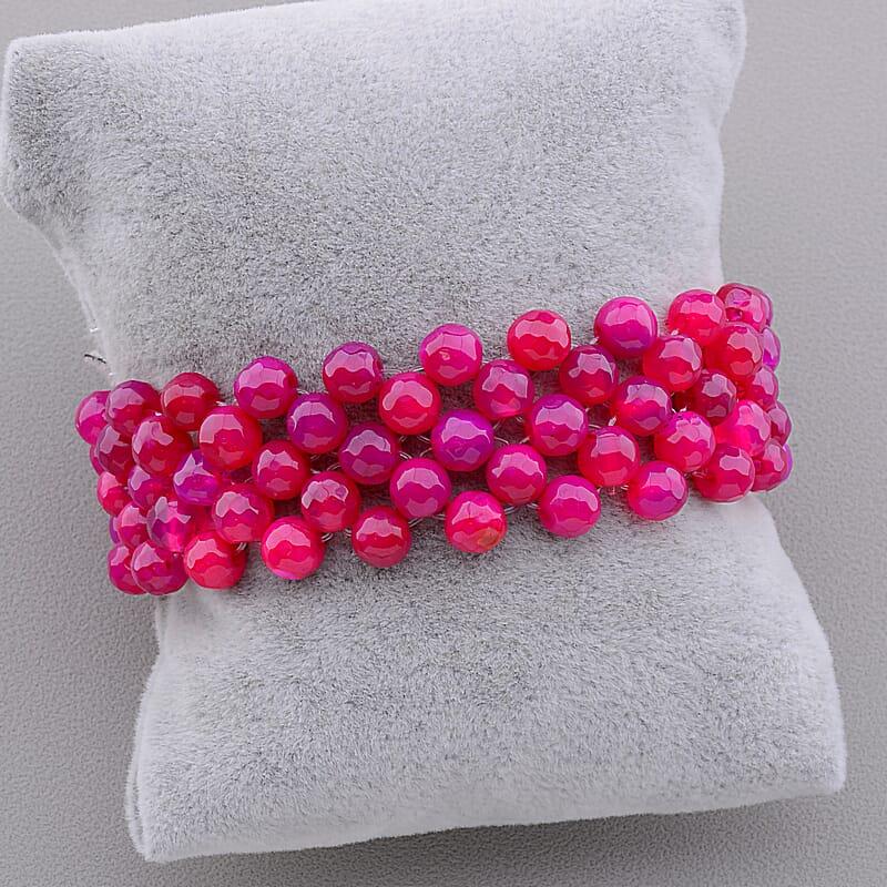 Браслет на руку з натуральних каменів агата на руку, фото 1