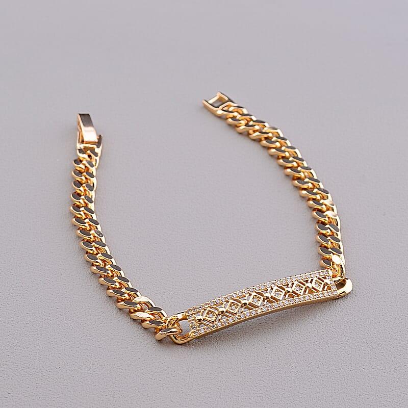 Браслет на руку бижутерия Фіаніт 18,5 сантиметрів (позолота 18к), фото 1