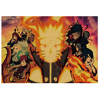 Постер Коноха против Акацуки, Девятихвостый, Саске, Итачи, Тсунаде, Гаара Наруто Naruto (8514)