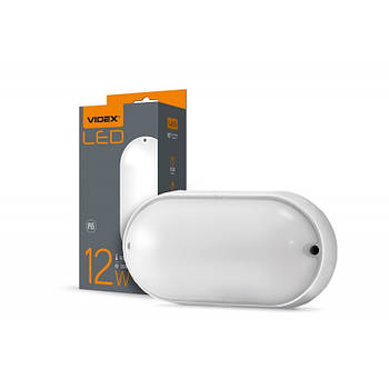 LED СВІТИЛЬНИК IP65 ОВАЛЬНИЙ VIDEX 12W 5000 K БІЛИЙ