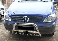 Кенгурятник из нержавейки Защита переднего бампера на Mercedes Vito W639 2003-2010