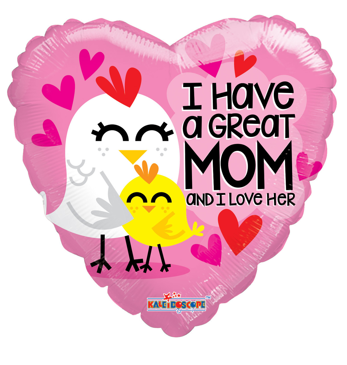К 18" I Have A Great Mom GelliBean Foil Balloon. Фольгована куля серця З Днем матері