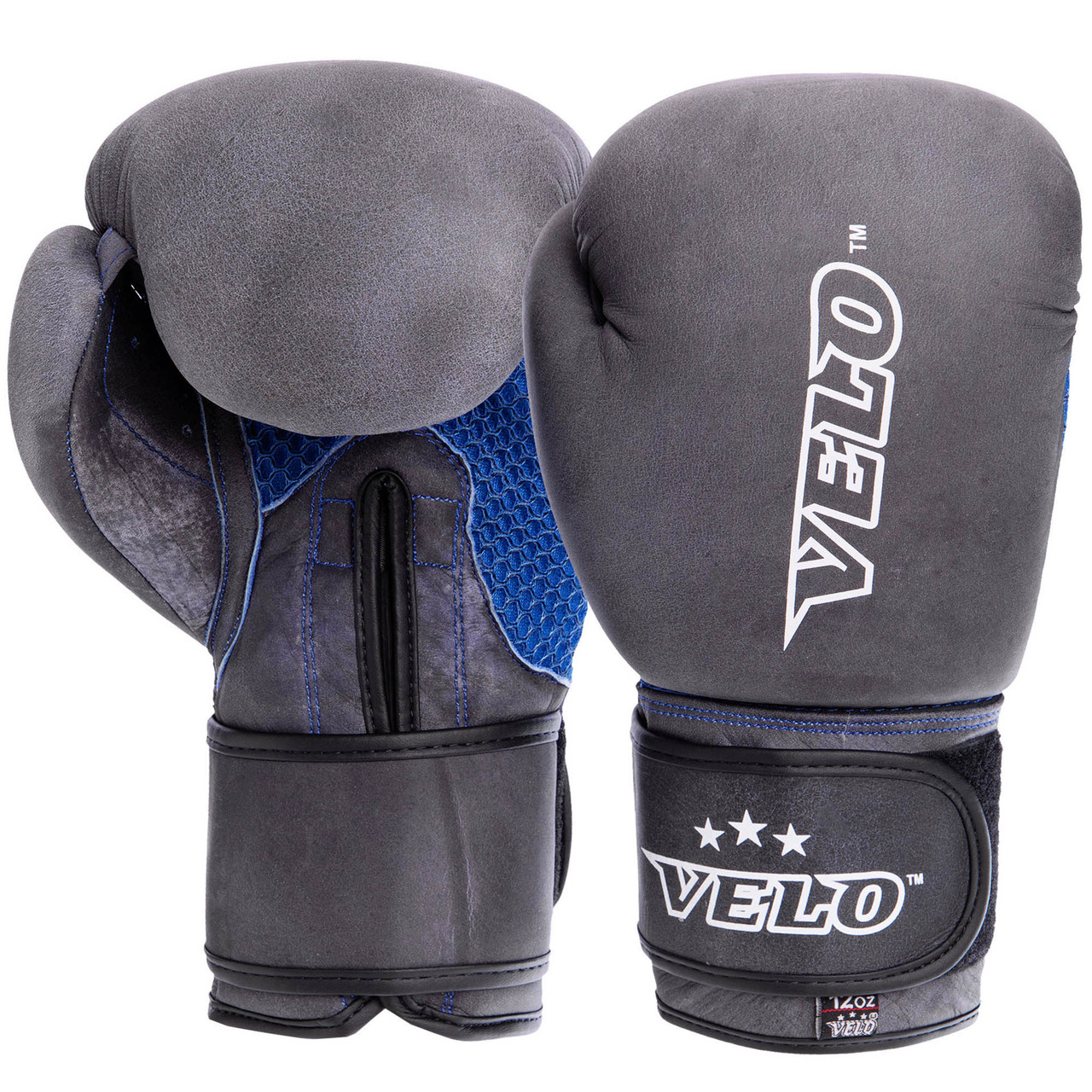 Рукавички боксерські шкіряні на липучці VELO VL-2209 (р-р 10-12oz, кольору в асортименті)