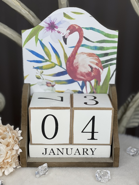 ❤️Дерев' яний вічний календар "Фламінго", фото 1