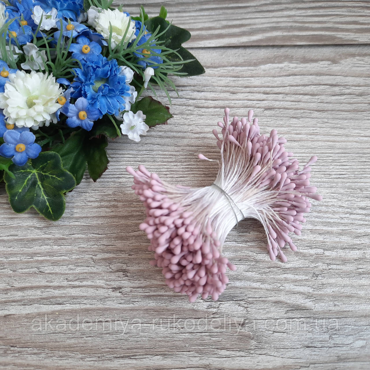 Тичинки матові 1-2 мм. Колір бузкові ОПТ 400 ниток - 800 головок., фото 1