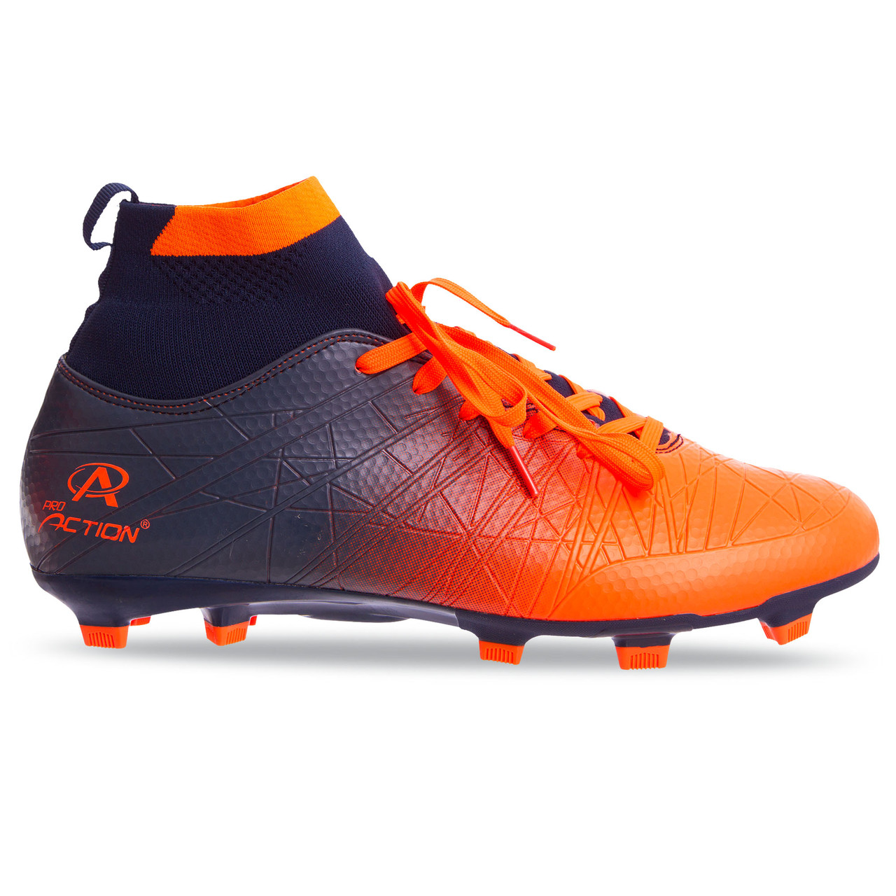 Бутси футбольне взуття з носком Pro Action PRO-1000-4 NAVYORANGE розмір 40-45 (верх-TPU, підошва-TPU,