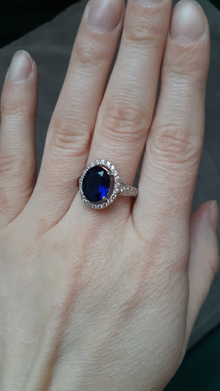 Срібний комплект з синім каменем Бульвар, фото 1