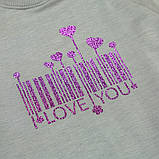 Дитяча кофта реглан для дівчинки SmileTime I love you, сірий, фото 3
